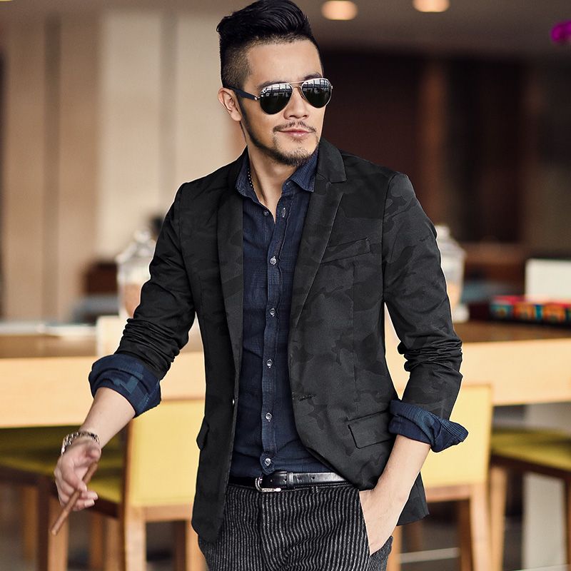 casual black suit jacket