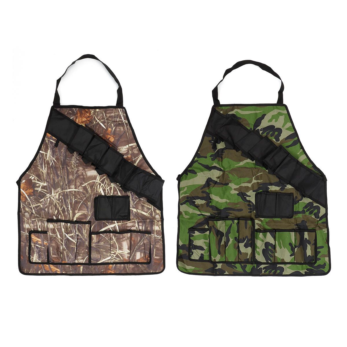 Outdoor BBQ Barbecue Cooking Waterproof Aprons Camouflage Camping Picnic Grill Apron With Multi