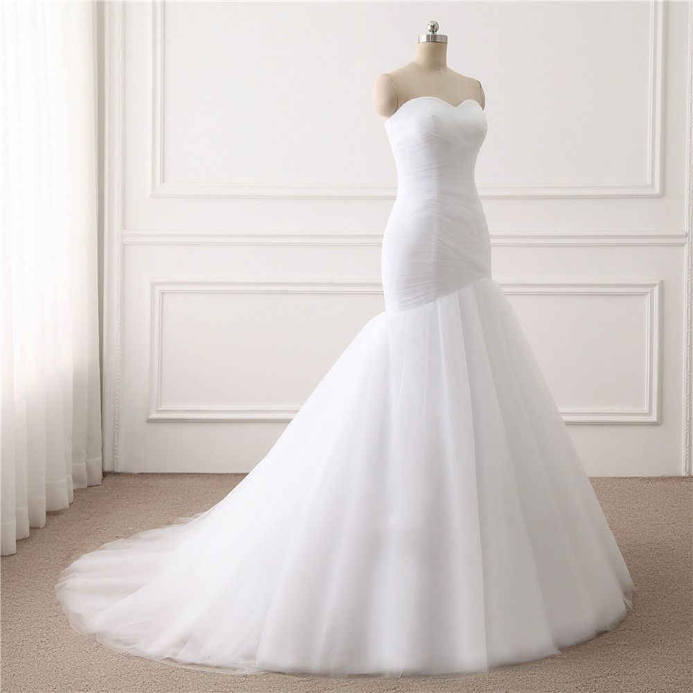 ruched fit and flare wedding dress