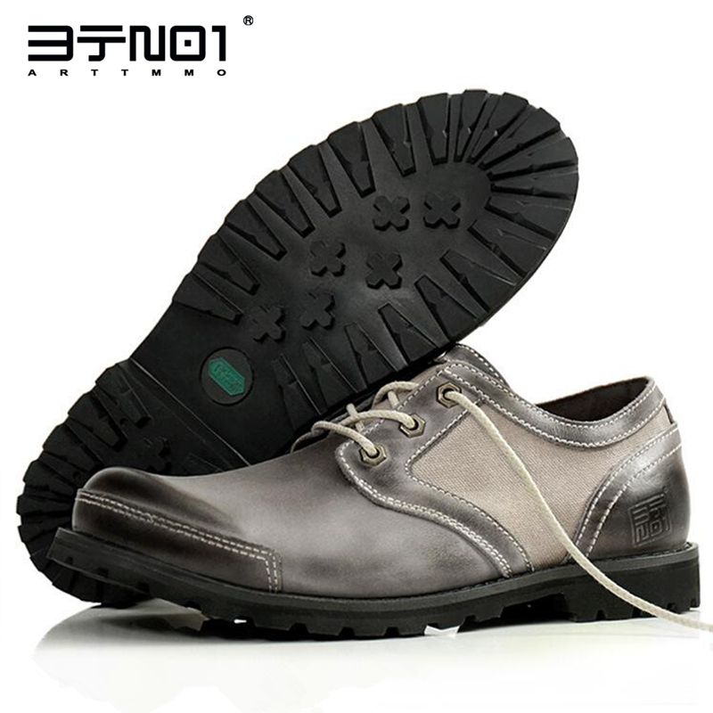 genuine leather oxford casual shoes