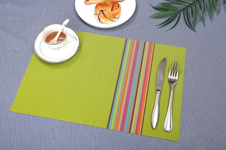 2019 Teslin Pvc Placemat 45x30cm Nordic New Color Stripe Plastic