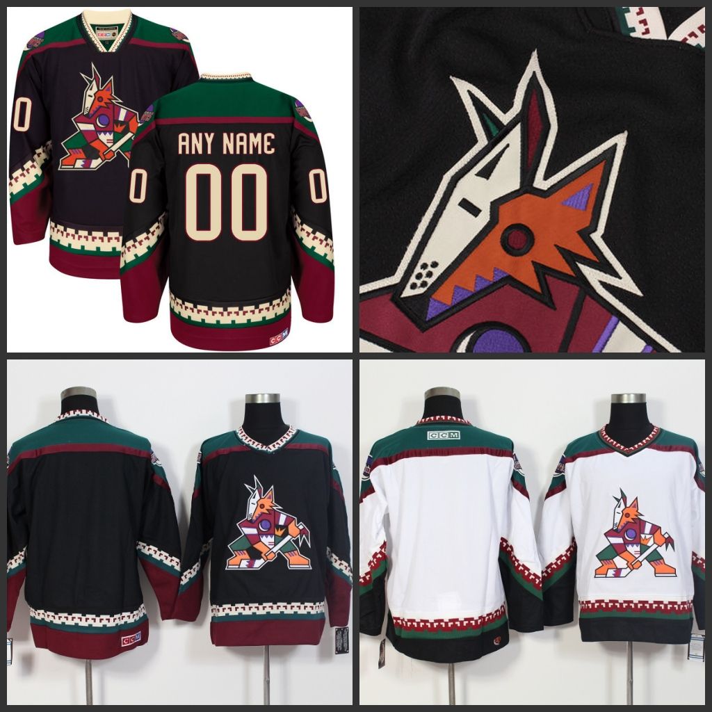 men's arizona coyotes ccm black classic throwback jersey