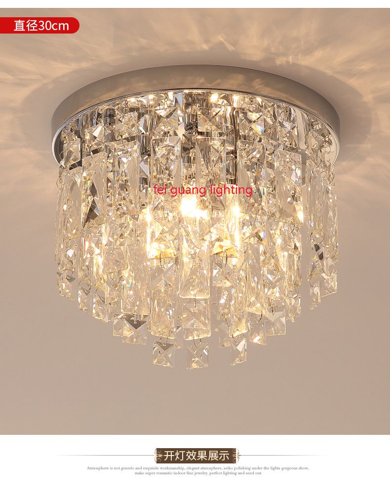 2019 Modern Crystal Ceiling Lamp Bedroom Round Surface Mounted Led Ceiling Light Suspended Ceiling Led Lighting From Zhiguanglighting 158 8