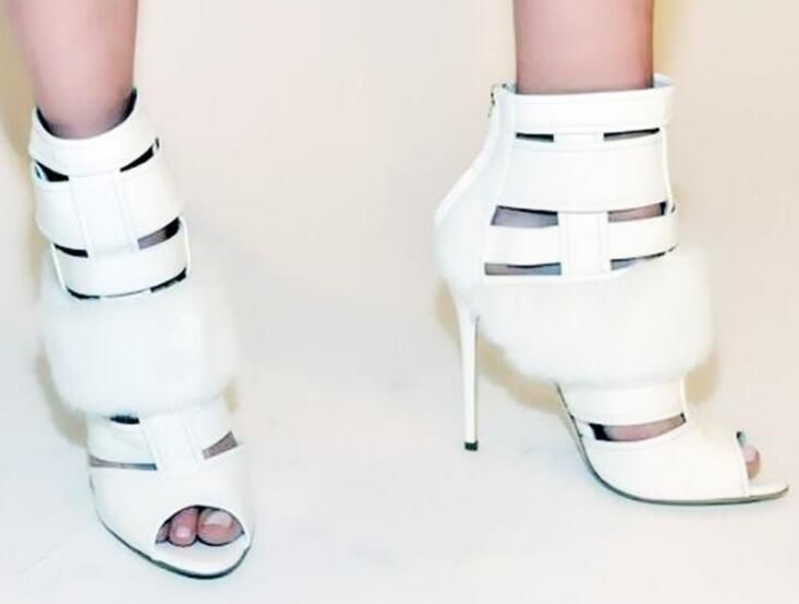 white gladiator boots
