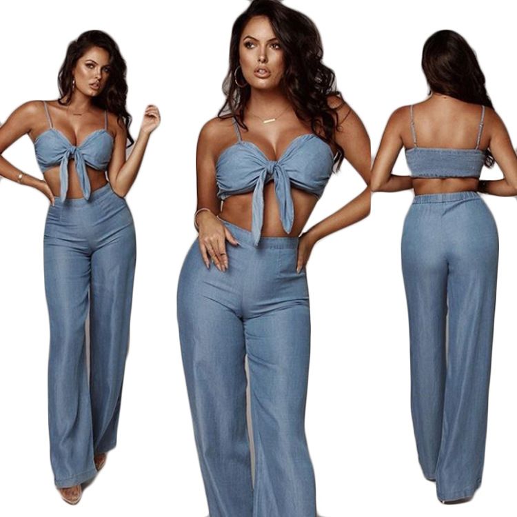 two piece denim outfit