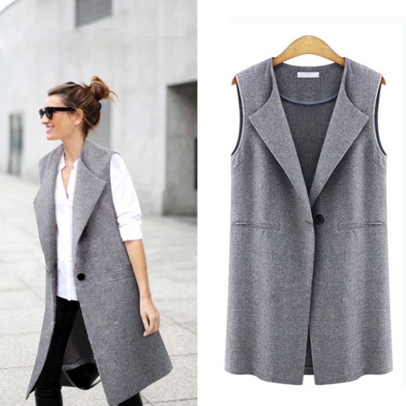 Gilet blazer sans manche femme Clearance