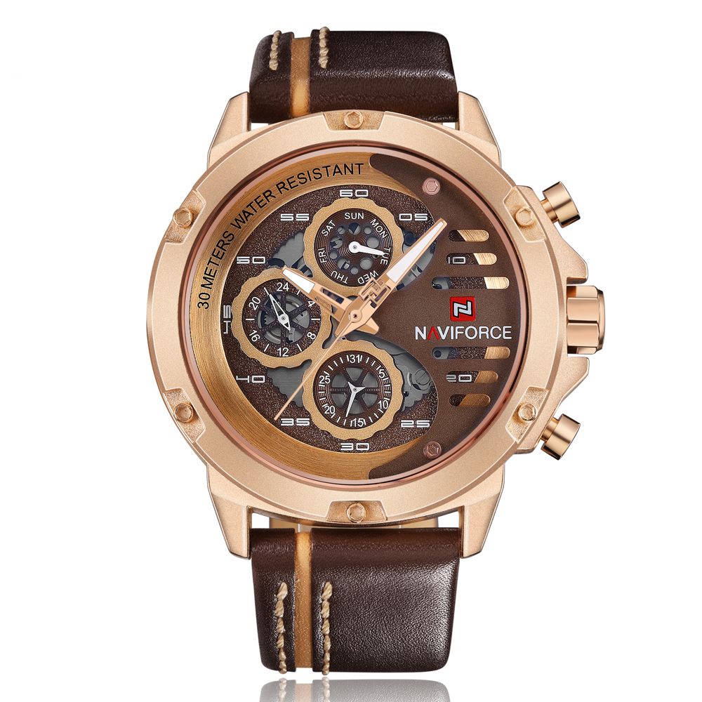 NAVIFORCE Original Good Quality Mens Analog Quartz Waterproof Sport Leather  Band Week Multi Function Wrist Watch 9110 From Zichen080514, $30.51 |  DHgate.Com