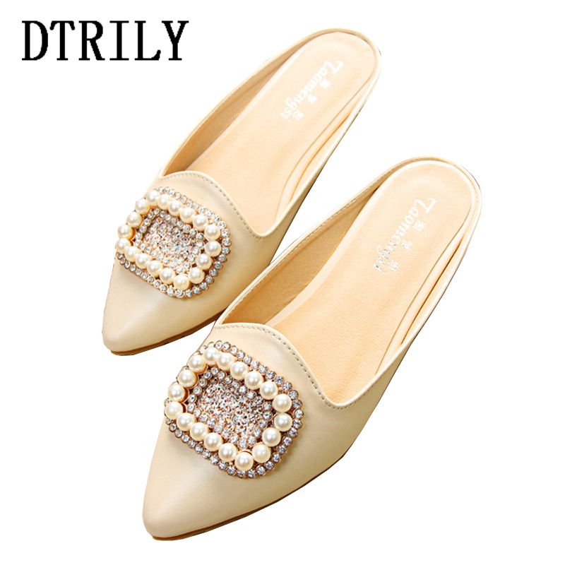 rhinestone flat mules