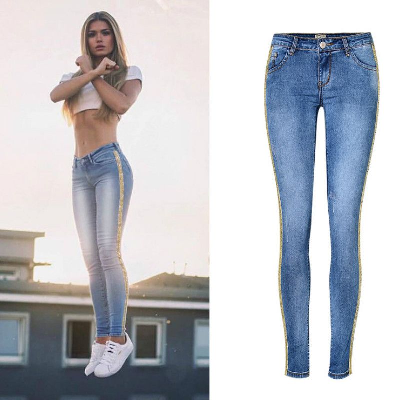 2018 Jeans para mujeres mezclilla Mamá Jeans Mujer con cintura alta Jeans