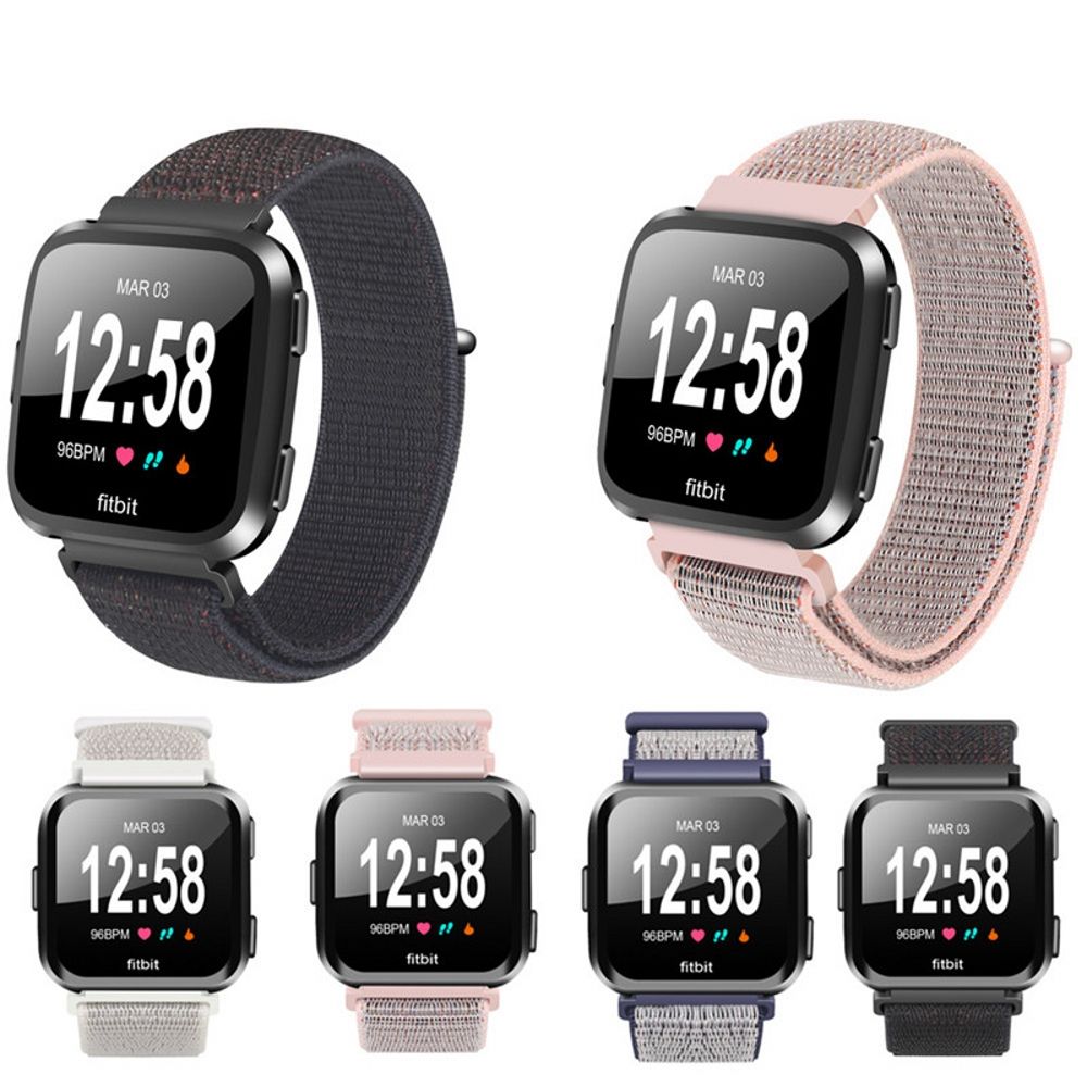 fitbit versa black with pink band