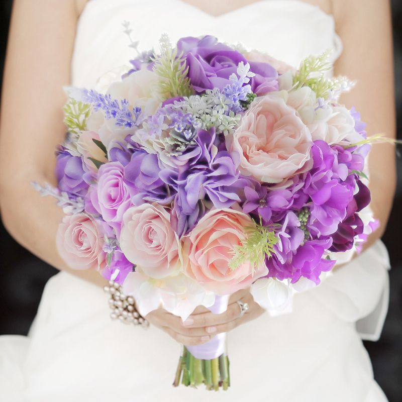 wedding flowers bridal bouquet purple