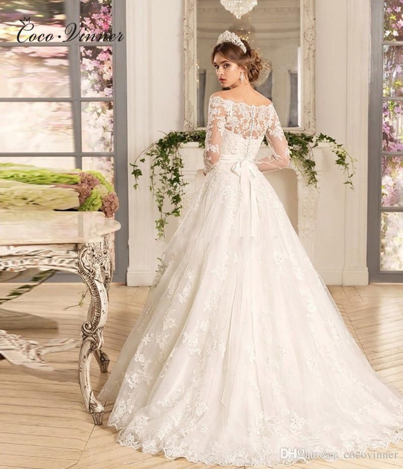 árabe musulmán de manga larga elegantes vestidos de novia Nuevo barco cuello ilusión apliques de árabe musulmán de manga larga elegantes vestidos de novia Nuevo barco cuello ilusión apliques de