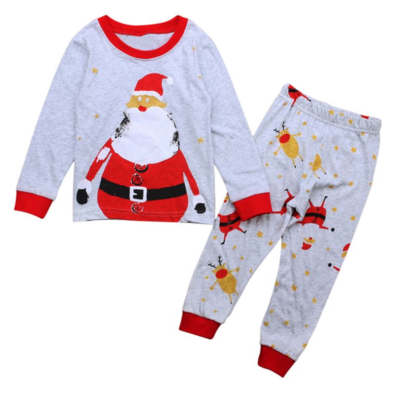 Acheter Achats En Ligne Enfants Pyjama Ensembles Pere Noel Tops Imprimes Pantalons 2 Longueur Complete Pieces Vetements De Bebe Coton Noel Pjs De 6 58 Du Smartgrass Fr Dhgate Com