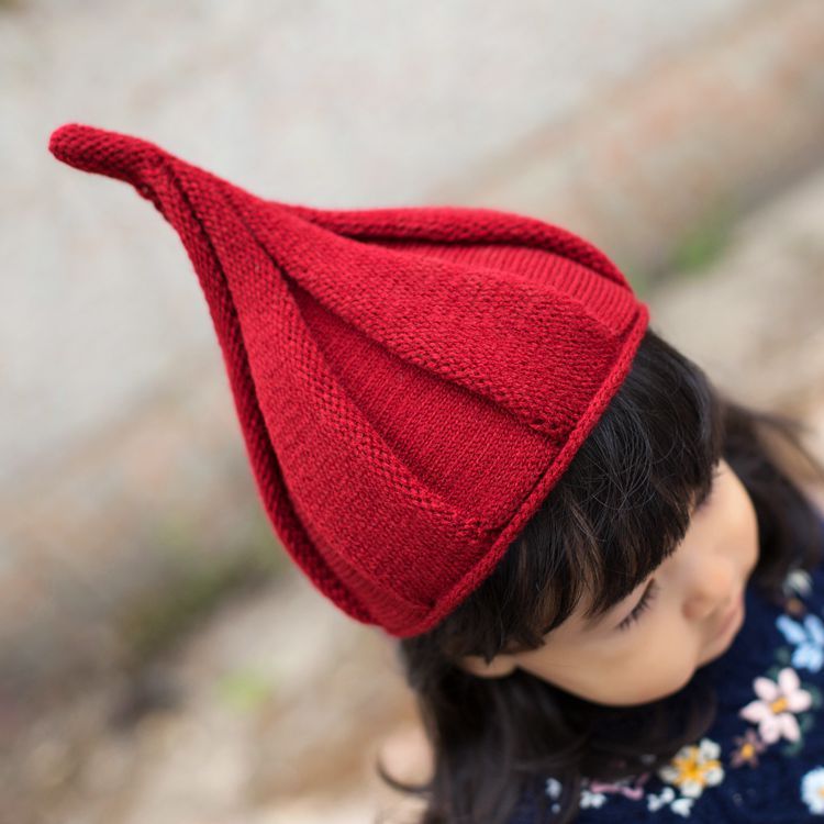 Funny Kids Knitted Pointy Beanie Hat Winter Boy Girl Twisted Crochet Pointed Cap