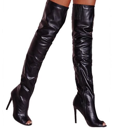 over the knee boots peep toe