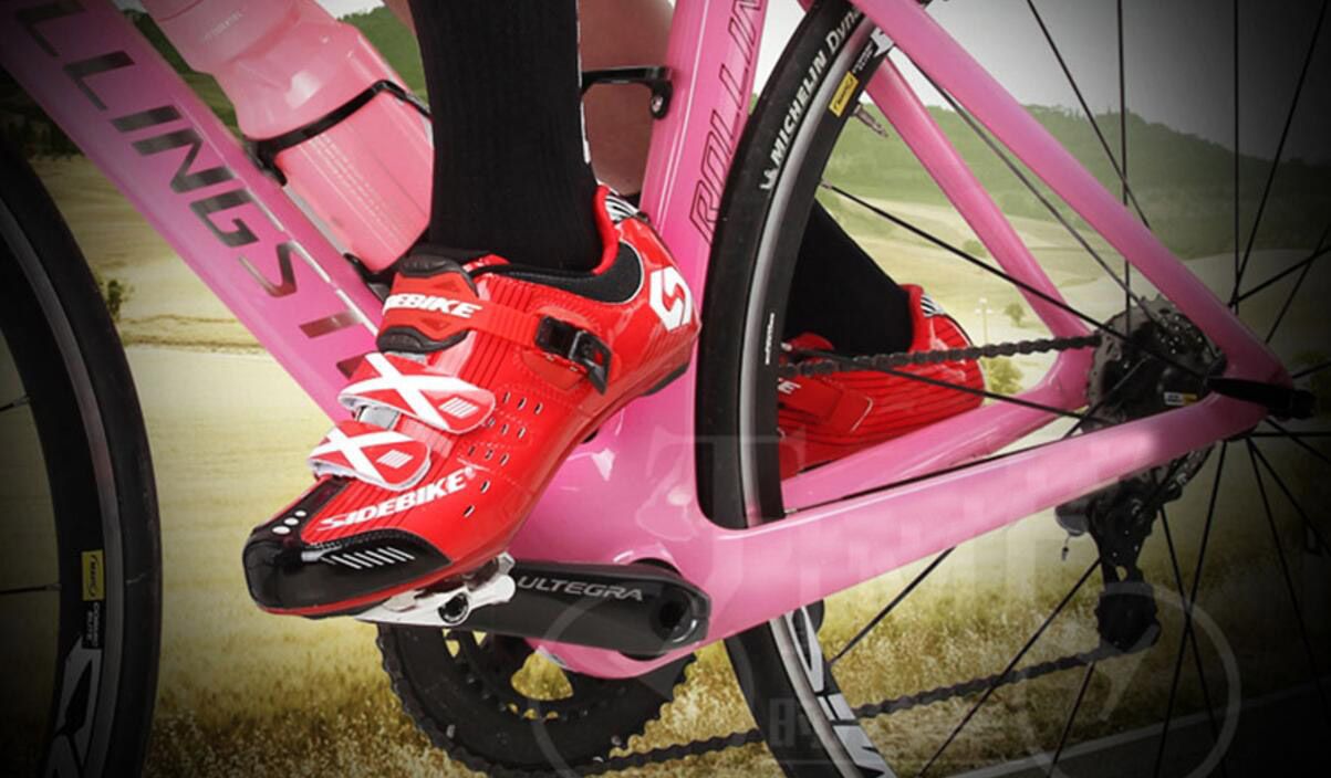 red bike shoes