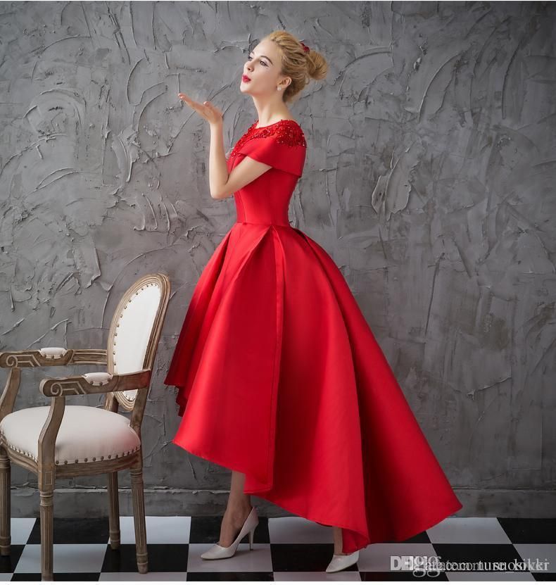 Compra Vestidos De Fiesta Con Escote En V Alto Y Bajo 2019 Delantero Corto  Corto Largo Largo De Espalda Vestido Formal Sin Mangas Vestidos De Fiesta  Elegantes Para Fiesta, De Confección Rápida