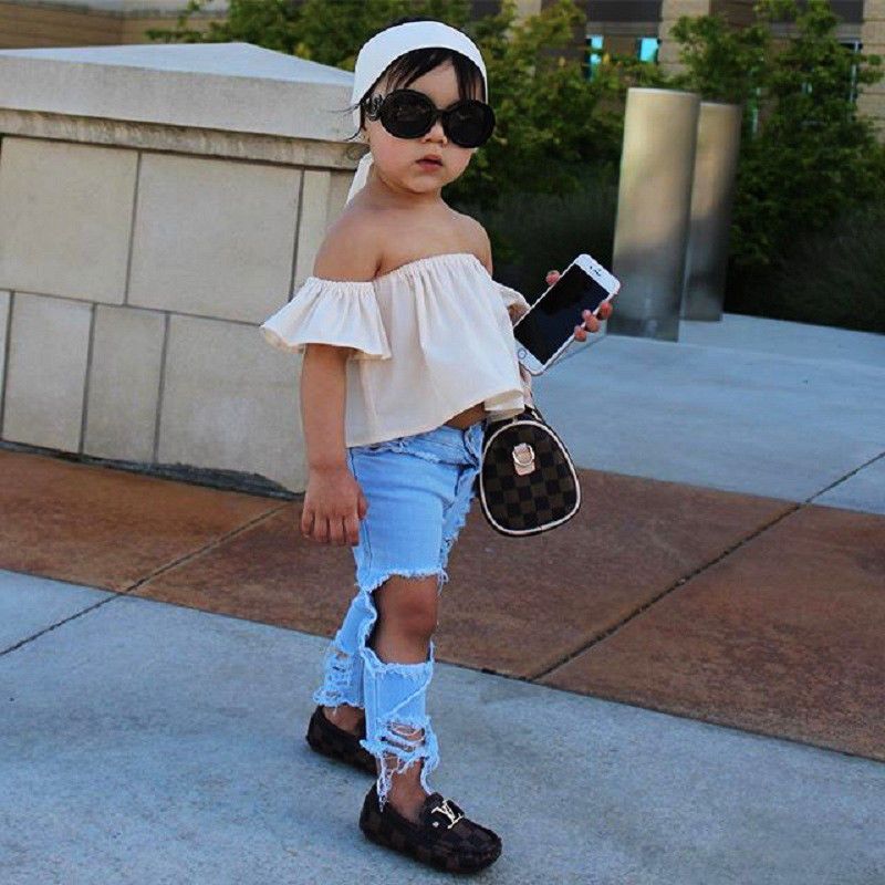 Acheter Enfants Bebes Filles Vetements Epaules Hauts T Shirt Jeans Ripped Bandeau Tenues Summer Fashion Kid Fille Vetements Boutique Costume De 14 99 Du Bonne Kid Fr Dhgate Com Acheter Enfants Bebes Filles Vetements Epaules Hauts T Shirt Jeans Ripped Bandeau Tenues Summer Fashion Kid Fille Vetements Boutique Costume De 14 99 Du Bonne Kid Fr Dhgate Com