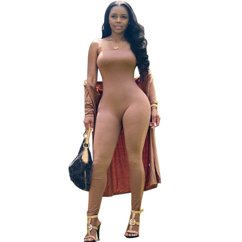 strapless bodycon jumpsuit