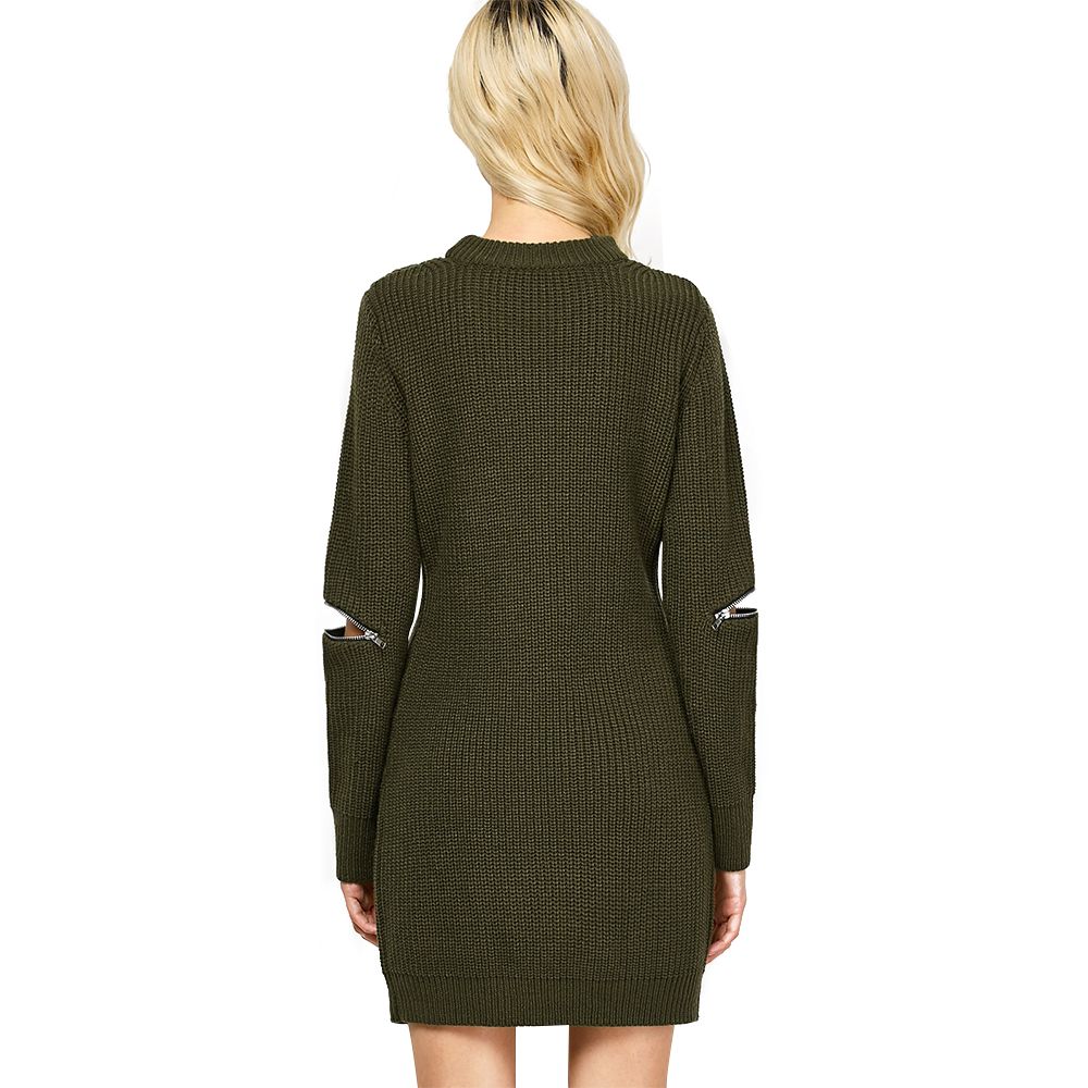 choker neck sweater dress