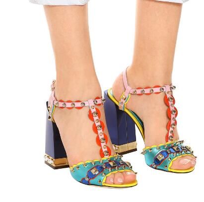 Multi colored block heels Clearance