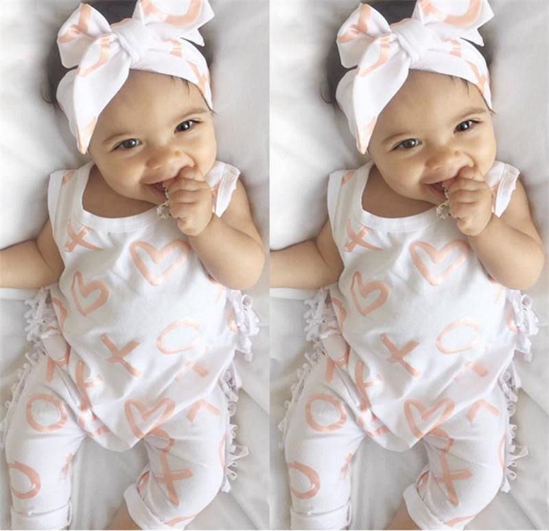 Acheter Joli Bebe Tassel Rompers Nouveau Ne Enfants Bebe Fille Sans Manches Barboteuse Coeur Zero Combinaison Imprimer Bowknot Bandeaux Set Vetements De Costume De 4 55 Du Kids Show Fr Dhgate Com