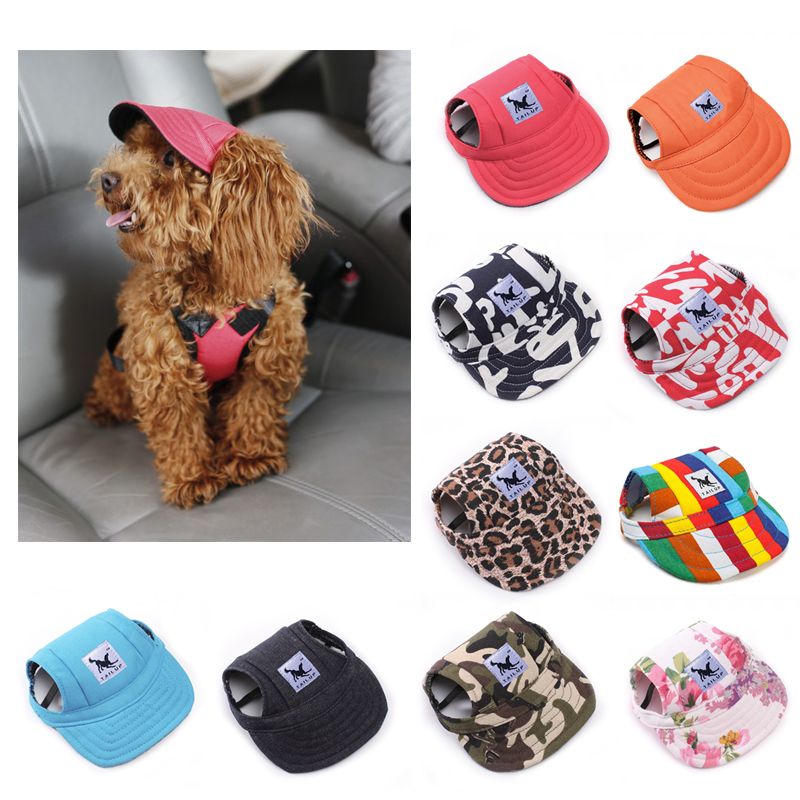 Canvas Sport Dog Hat Adjustable Baseball Cap For Small Dog Summer Pet