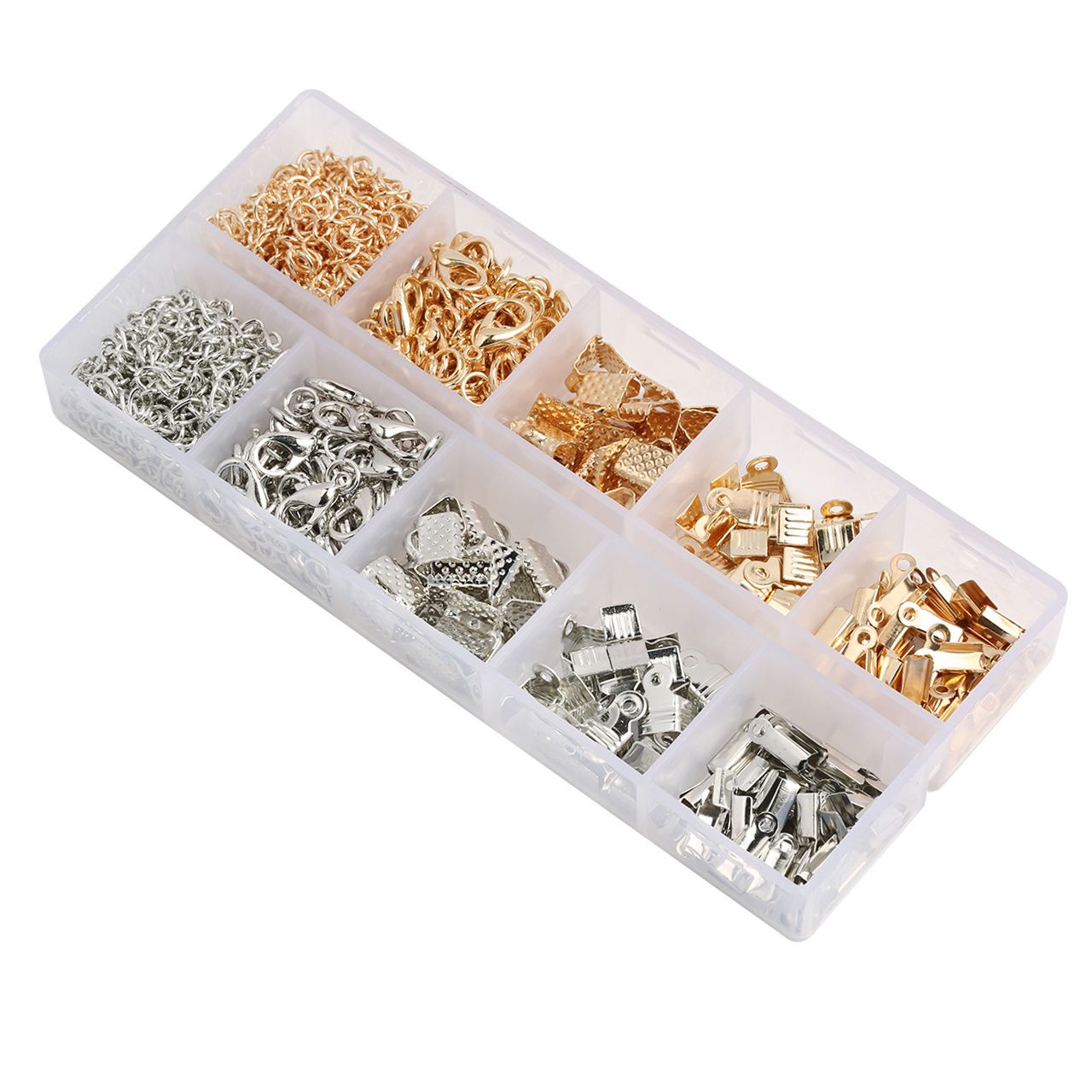 Gold and Sliver Bracelet Ribbon Kit Bookmark Pinch Crimp Ends Lobster Clasps with Jump Rings Gold and Sliver Bracelet Ribbon Kit Bookmark Pinch Crimp Ends Lobster Clasps with Jump Rings