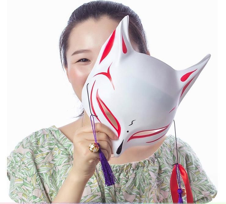 Incontable pistón Interior Máscara de zorro mitad cara pintada a mano cosplay gato máscaras disfraces de personajes de dibujos Incontable pistón Interior Máscara de zorro mitad cara pintada a mano cosplay gato máscaras disfraces de personajes de dibujos
