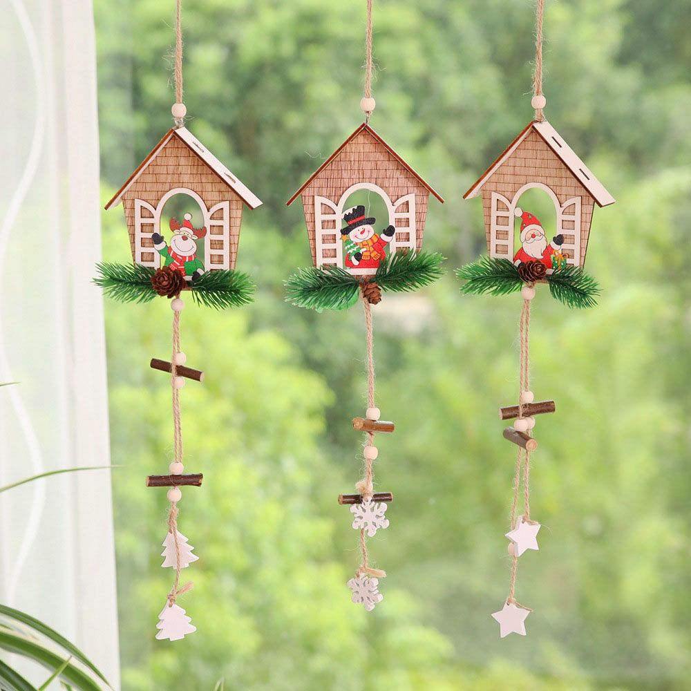 árbol de navidad colgante de madera ornamento de navidad