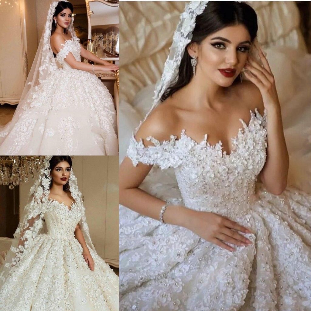 wedding dress with small train