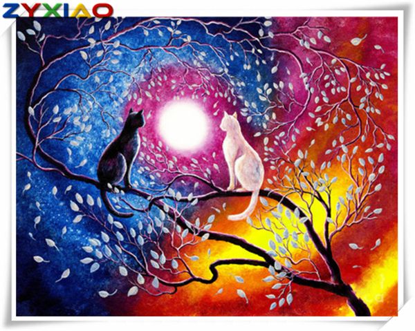 5D Diamond Painting Cross Stitch DIY Toy Wall Decoration Kids Gift Cute Cat