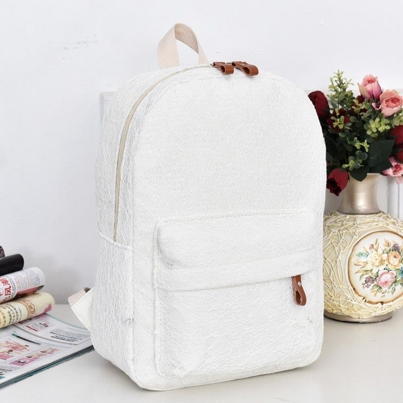 plain white canvas backpack