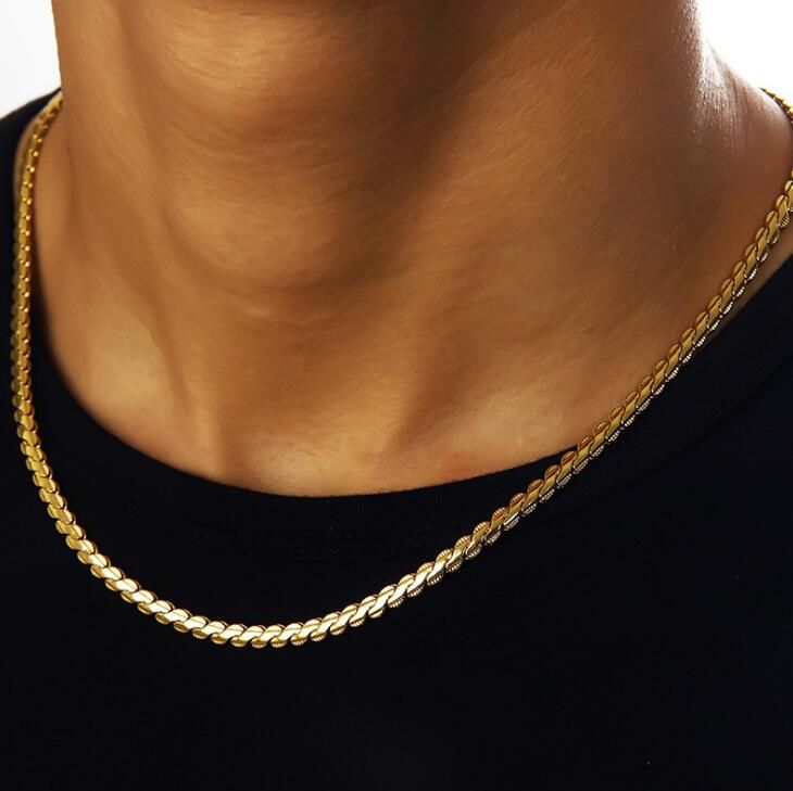 Hip Hop 55cm Gold Chain Men Tide Brand 