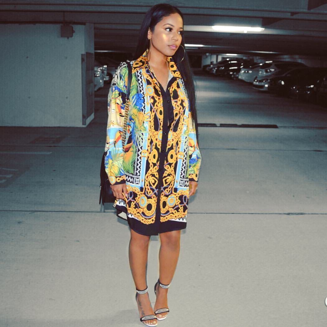 tropical shirt dress