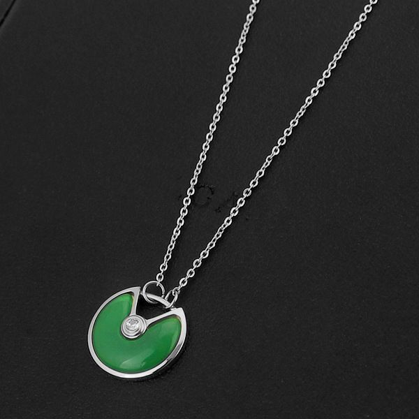 Zilveren ketting+groen