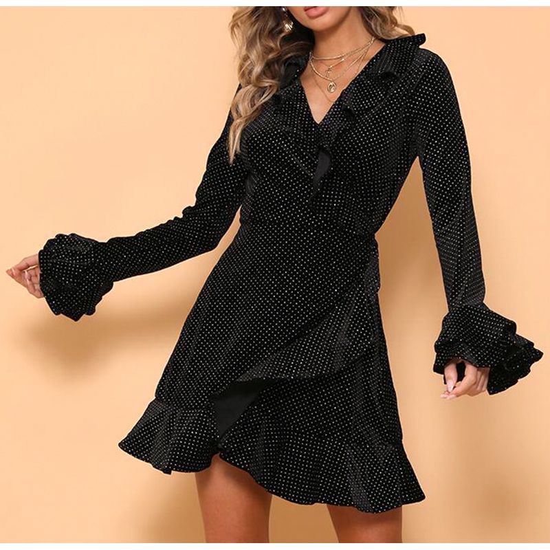 polka dot long sleeve dresses