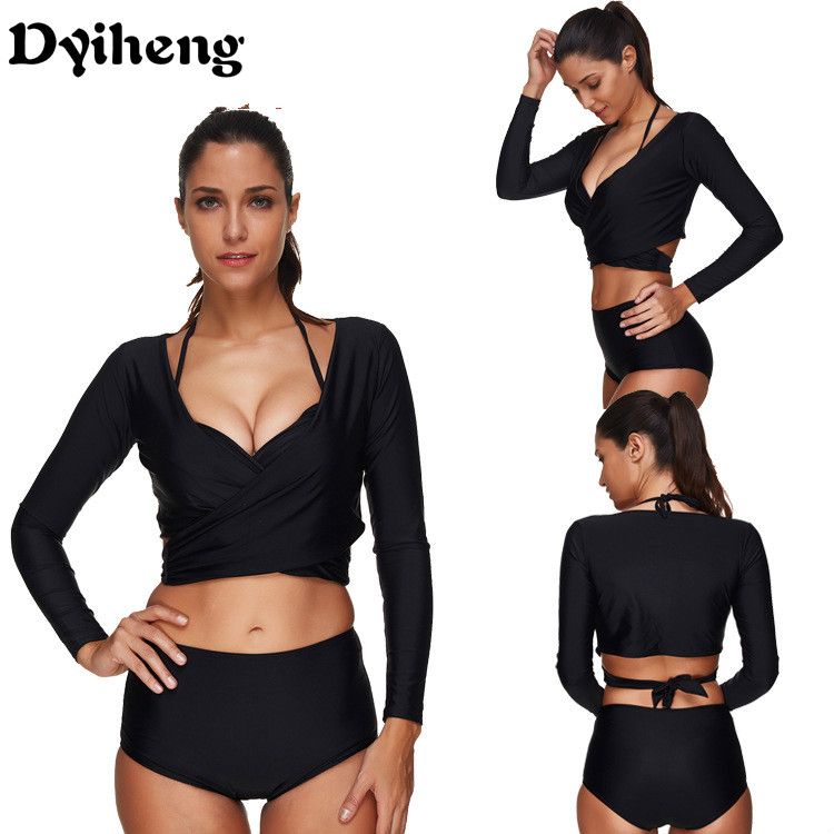 black long sleeve bikini