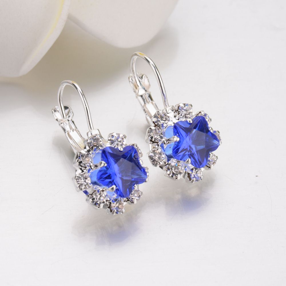 blue hanging earrings