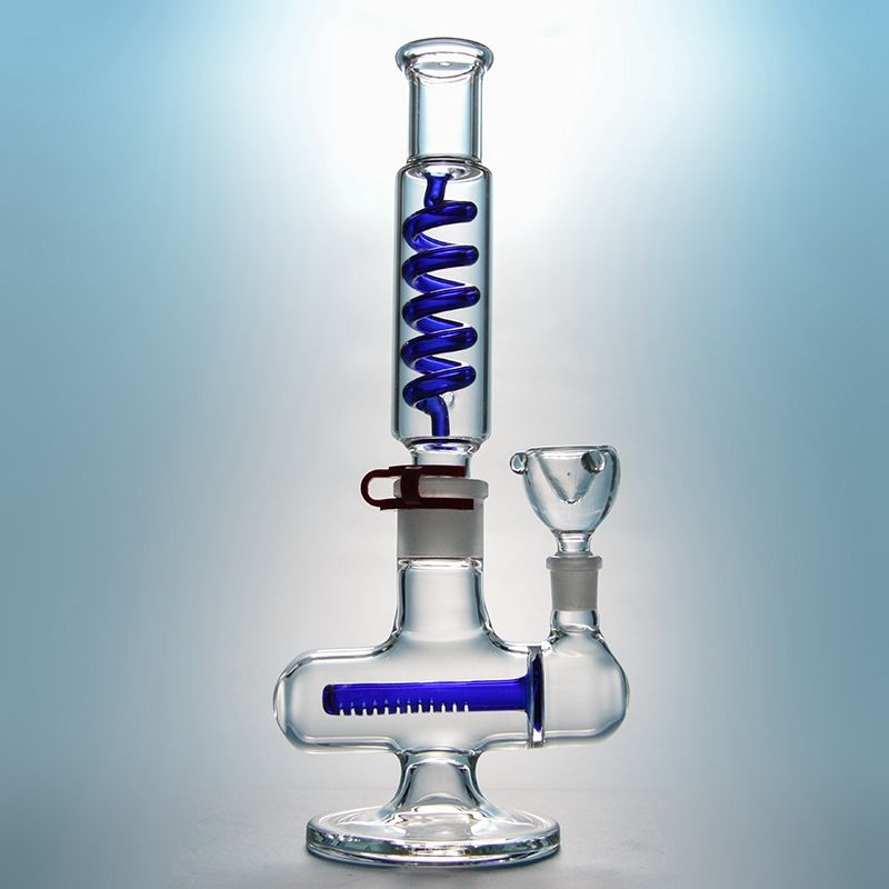 Blue glass bong