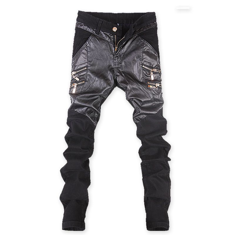 black shiny jeans mens
