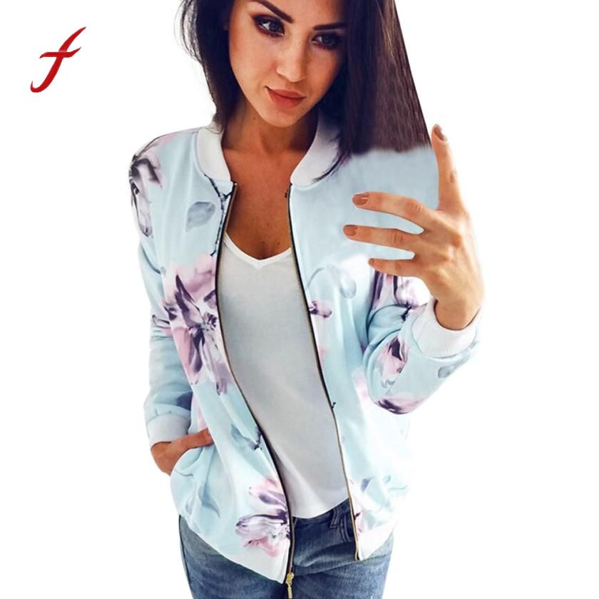 Women Fashion Floral Bomber Biker Jacket Girls Ladies Zip Up Outwear Coat Tops Women Fashion Floral Bomber Biker Jacket Girls Ladies Zip Up Outwear Coat Tops
