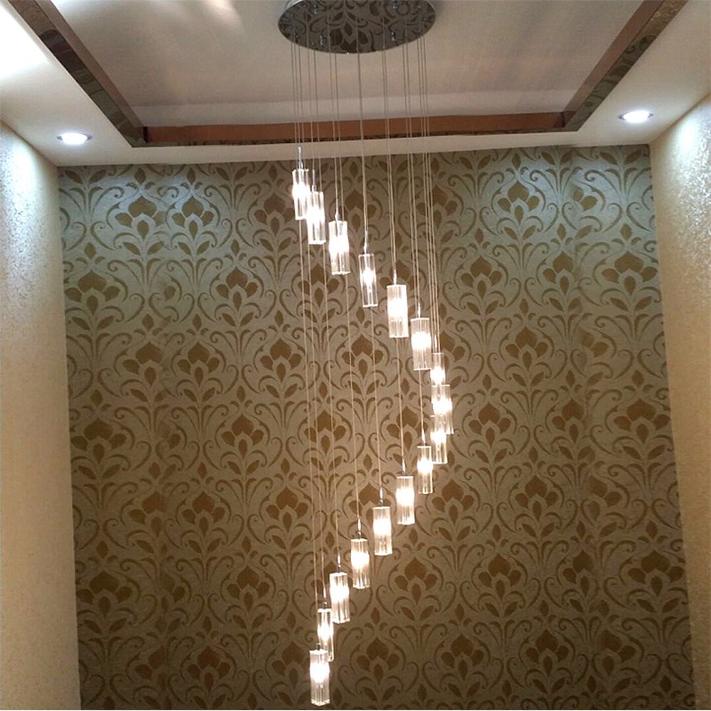 Long Crystal Chandelier Stair Spiral Crystal Chandelier Lighting Staircase Light Chandeliers Ceiling High Rope Chandeliers Large Canada 2019 From