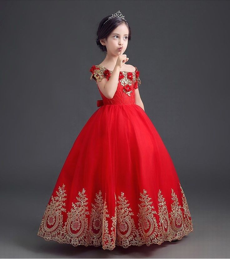 New Charming Golden Lace Red Flower 