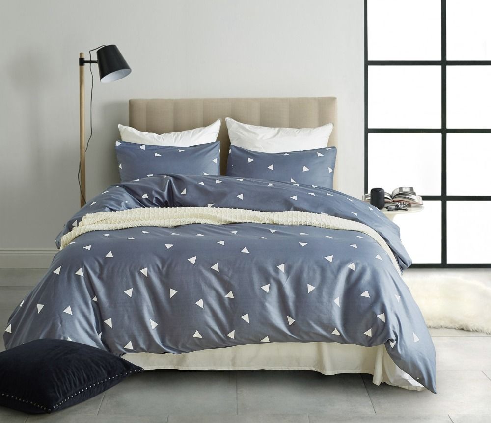 Simple Nordic Geometric Es Paern Grey Bedding Duvet Cover Set