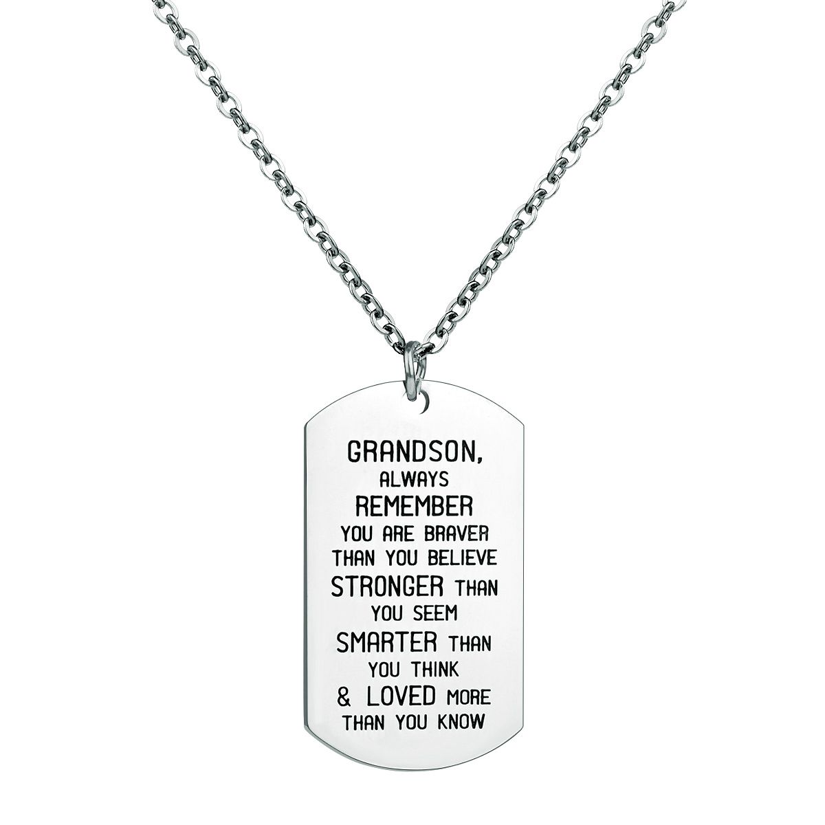 grandson dog tag necklace