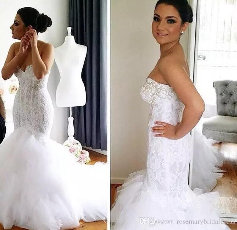 mermaid style lace wedding dress