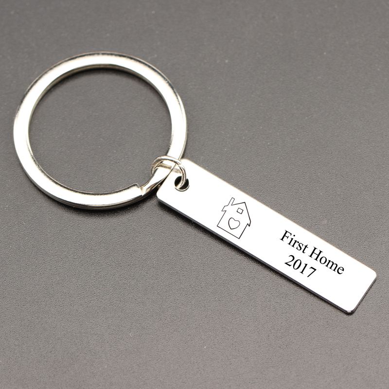 Cerbery/® Keychain porte-cl/és porte-cl/és porte-cl/és voiture photo gravure anneau Porte-cl/és /él/égant en cuir avec anneaux et bo/îte-cadeau Argent Femmes Hommes Cadeau