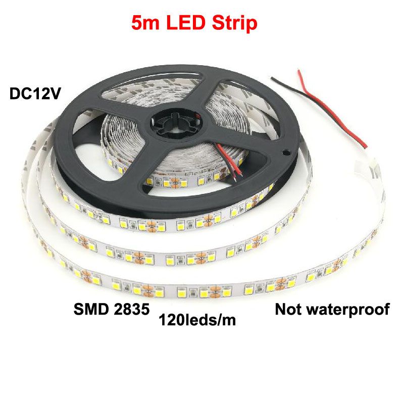 5M 2835 SMD LED 600 Leds Strip Light Not Waterproof DC 12V Cool/Warm White