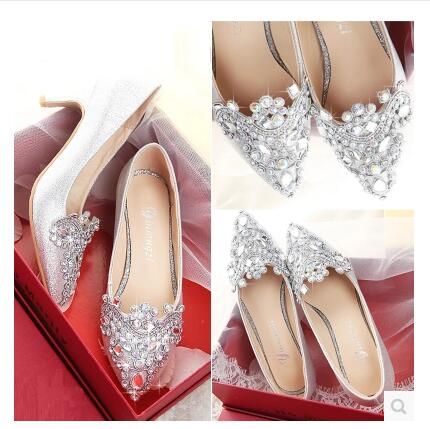 size 9 silver bridesmaid shoes